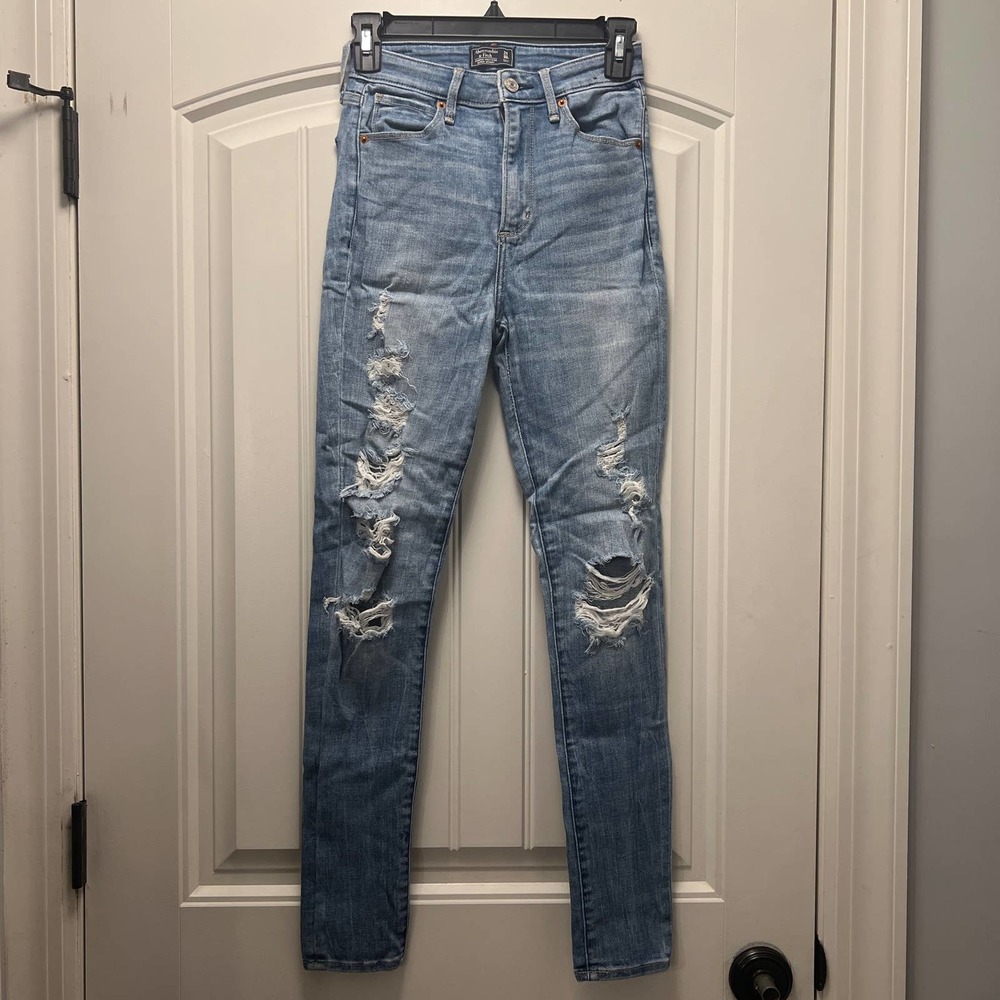 Abercrombie & Fitch Simone‎ Women's High Rise Super Skinny Denim Jeans Sz 24 00R